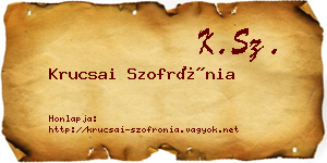 Krucsai Szofrónia névjegykártya